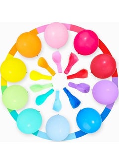 RAQTA 100 Assorted Color Latex Balloons – 12 Inch Rainbow Party Balloons for Birthday & Event Decoration  - Image 2