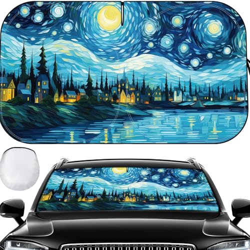 fauson Sun Shade for Car Windshield Foldable Universal Car Windshield Upgrade Sunshade Enhanced UV Rays - Image 1