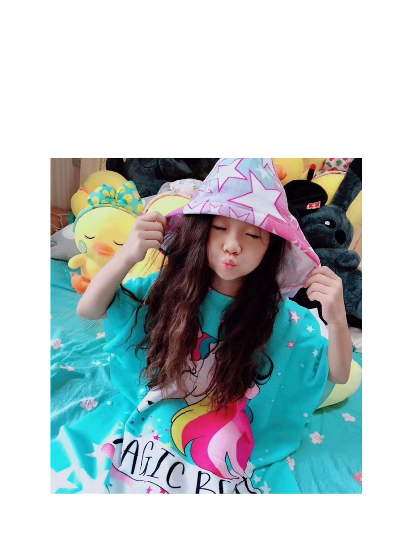SYOSI Beach Poncho Larger Hooded Beach Towel, Beach Accessories Essentials, Surf Poncho Changing Towel Robe, Kids Microfiber Bath Towel Cover-up Super Soft Plush, with Hood for Kids for Girls  - Image 5
