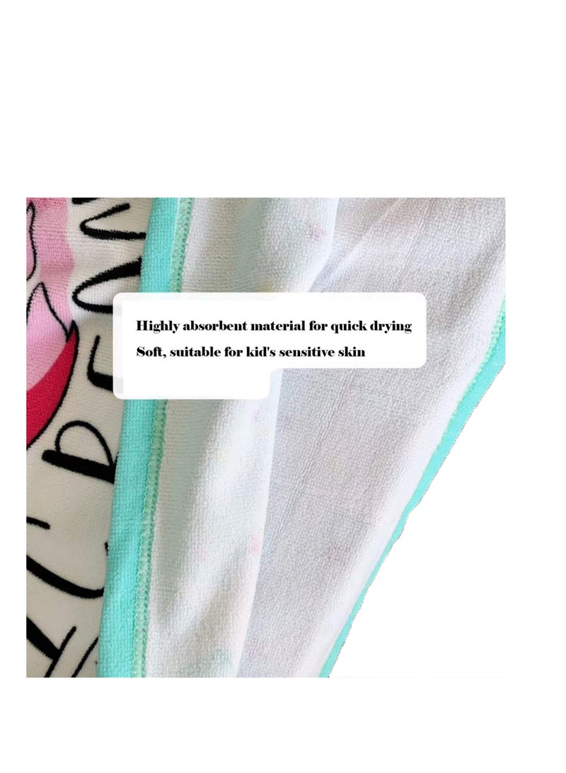 SYOSI Beach Poncho Larger Hooded Beach Towel, Beach Accessories Essentials, Surf Poncho Changing Towel Robe, Kids Microfiber Bath Towel Cover-up Super Soft Plush, with Hood for Kids for Girls  - Image 3