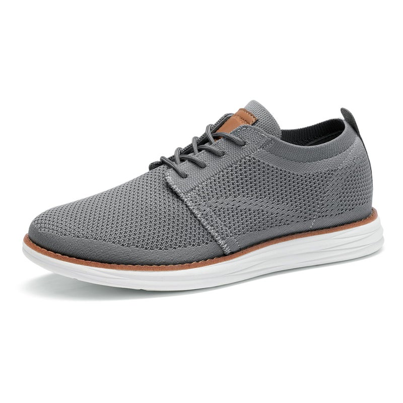 Bruno Marc Men's KnitFlex Breeze Mesh Sneakers Oxfords Lace-Up Lightweight Casual Walking Shoes,Size 14,Dark Grey,GRAND-01 - Image 1