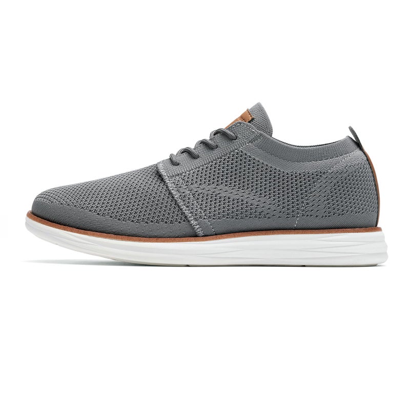 Bruno Marc Men's KnitFlex Breeze Mesh Sneakers Oxfords Lace-Up Lightweight Casual Walking Shoes,Size 14,Dark Grey,GRAND-01 - Image 3