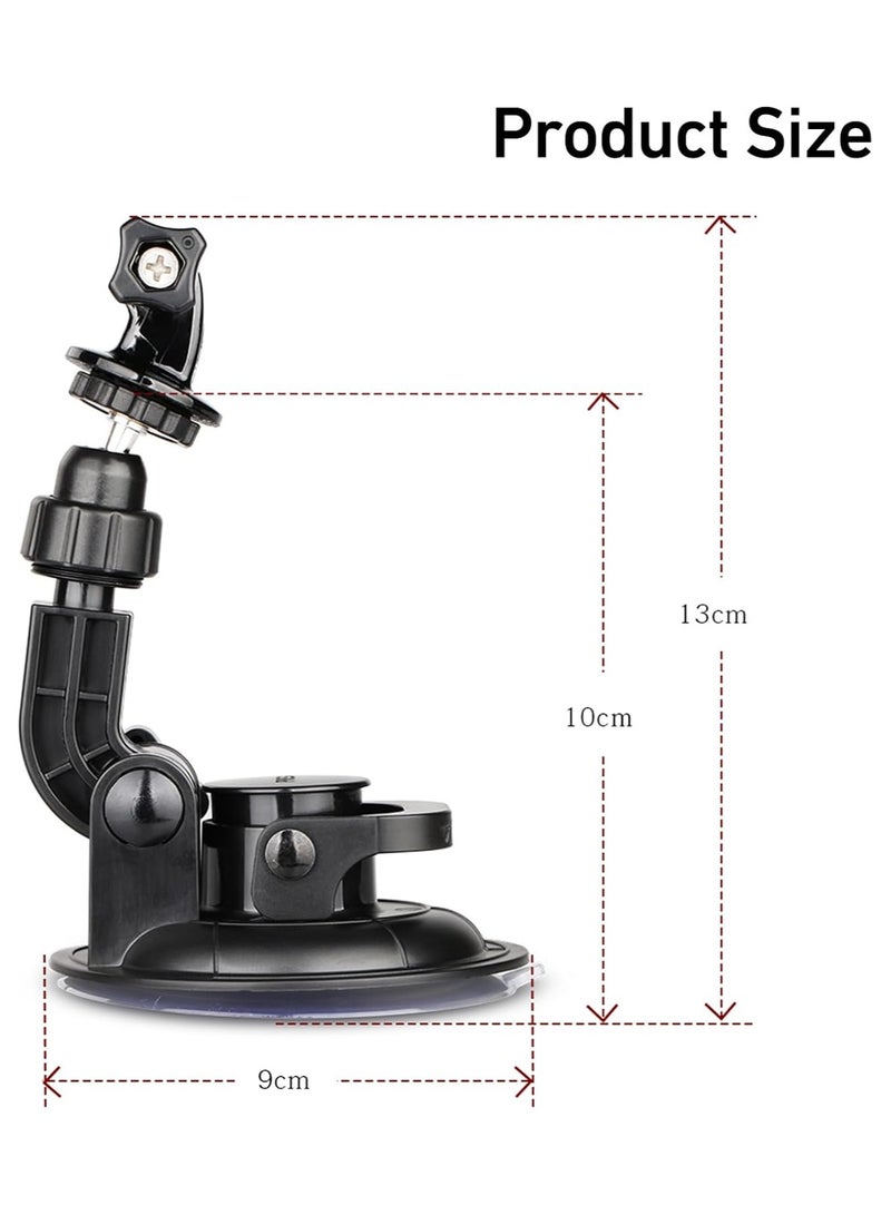 ارواق حامل كوب شفط للسيارة متوافق مع GoPro Hero 13/12/11/10/9/8/7/6/5/4/3، DJI Osmo Action، كاميرات Insta 360، حامل كاميرا داش، مثالي للزجاج الأمامي والنافذة - Image 5