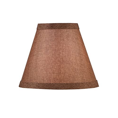 Aspen Creative 510112 Hardback Empire Transitional ClipOn Chandelier Shade Dark Brown Burlap Texture Fabric 3 Top x 6 Bottom x 5 Slant Set of 2 - Image 3