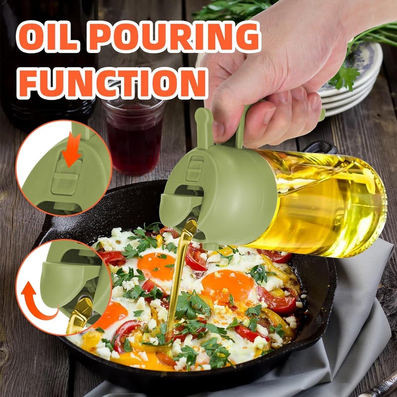 Acceptance Spray Oil Dispenser 2 in 1 Olive Oil Dispenser and Oil Sprayer 500ml Olive Oil Dispenser Oil Sprayer for Cooking Kitchen Salad Barbecue Green - Image 3
