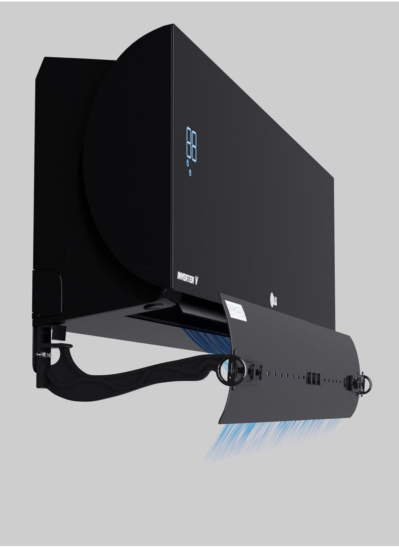 Garkoo Deflector and distributor of the Split air conditioner fan and distributor, from 75 cm to 120 cm, classic (colour black). Size: Length (65 cm - Width 25 cm)  - Image 1