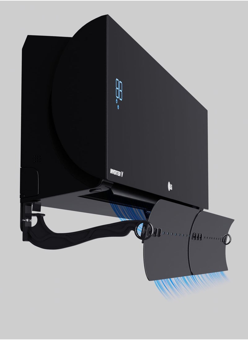 Garkoo Deflector and distributor of the Split air conditioner fan and distributor, from 75 cm to 120 cm, classic (colour black). Size: Length (65 cm - Width 25 cm)  - Image 3