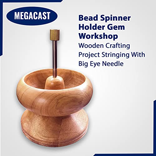 MegaCast Wooden Bead Spinner, Bead Loader Spinner with Needle Jewelry Making Bead Holder for Craft Stringing Beads - Image 2
