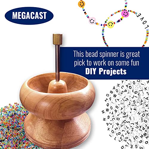 MegaCast Wooden Bead Spinner, Bead Loader Spinner with Needle Jewelry Making Bead Holder for Craft Stringing Beads - Image 4