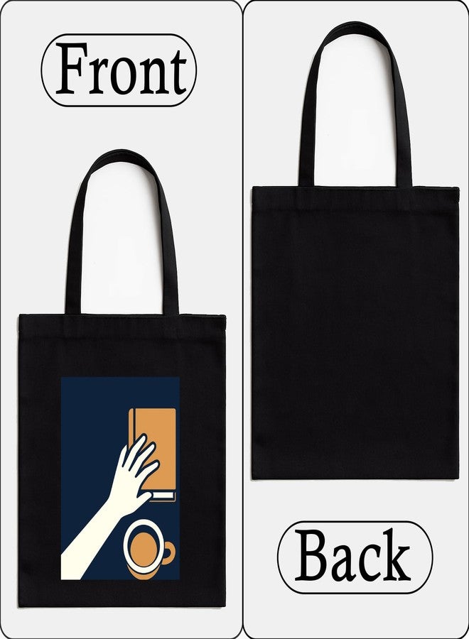 Megrok Book Selection Tote Bag for Women | Front A4 Size Printed Pocket | 16x14 Inch Reading-Themed Cotton Bag | Library Essential for Bookworms - Image 4