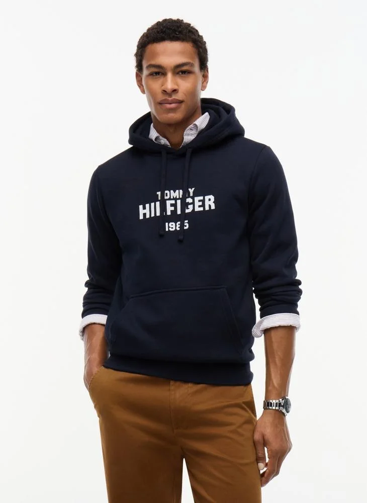 Tommy Hilfiger Logo Embroidery Fleece Hoody