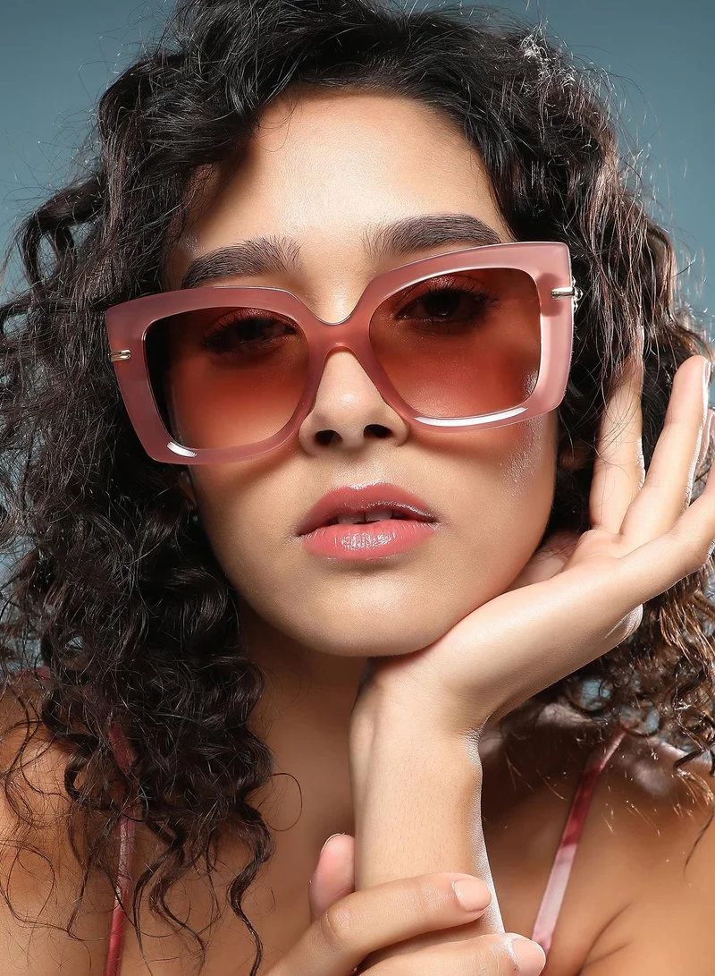 Haute Sauce Polarized Full Rim Rectangle Sunglasses For Women