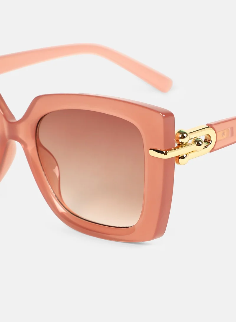 Haute Sauce Polarized Full Rim Rectangle Sunglasses For Women