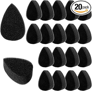 Grevosea 20 Pcs Face Paint Sponges Black Petal High Density Face Painting Sponges Professional Paint Sponge Painting Supplies for Art Work Halloween Makeup Body Paint - Image 1
