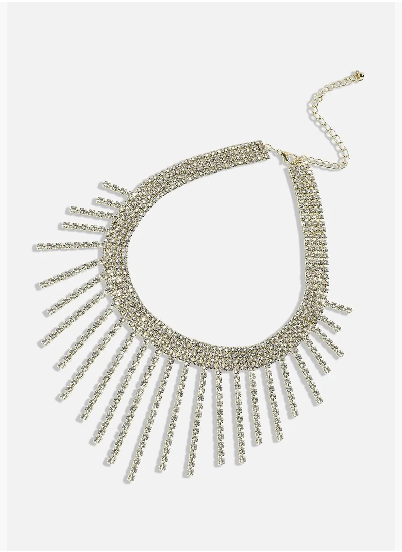 SOHI Gold Plated Designer Stone Western Wear Choker Necklace For Women