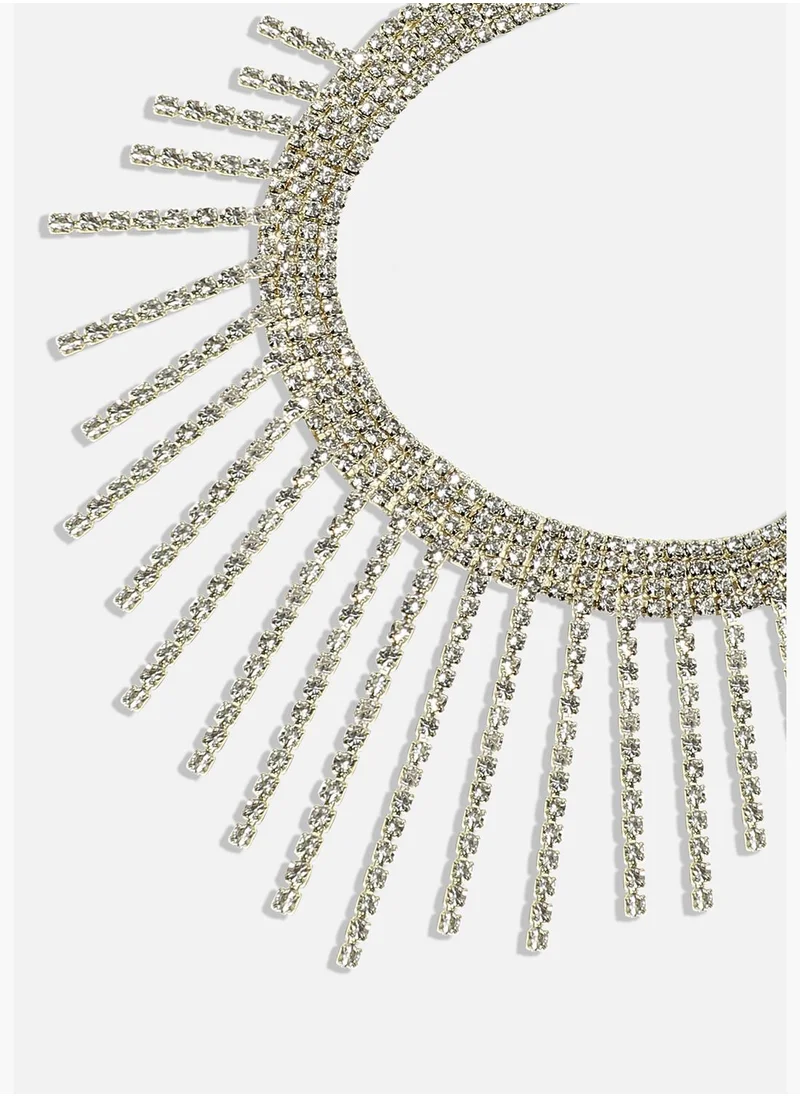 SOHI Gold Plated Designer Stone Western Wear Choker Necklace For Women