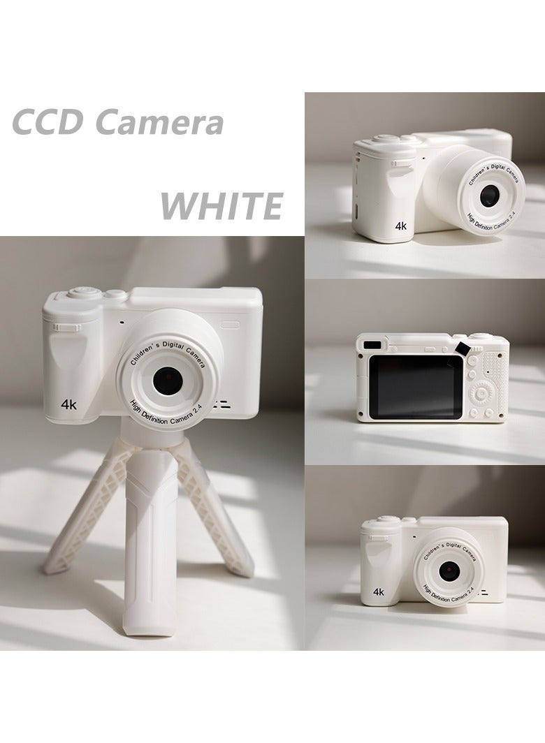 general CCD Mini Digital Camera With Tripod, Mini Video Camera, 12MP, 2.4 Inch IPS Screen, Mini Desktop Tripod, Portable Retro Travel Vlog Camera, Suitable For Daily Life Recording And Shooting, Perfect Birthday Party Gift - Image 2
