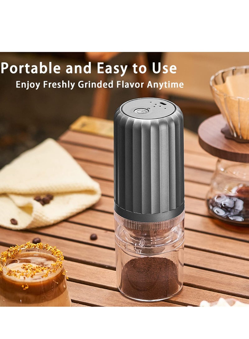 SOLARAE Coffee Grinder Portable USB Rechargeable Electric with Removable Chamber Automatic Coffee Grinder One Touch Push-Button Control Coffee Grinders for Coffee Beans Grains (Gray) - Image 3