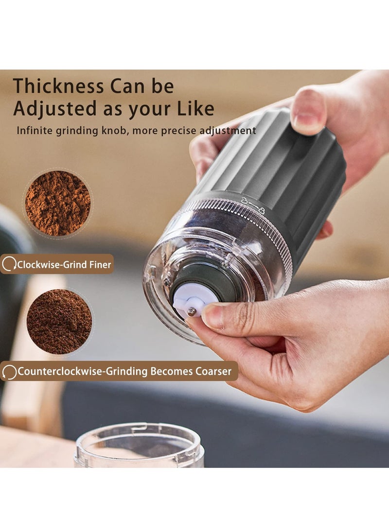 SOLARAE Coffee Grinder Portable USB Rechargeable Electric with Removable Chamber Automatic Coffee Grinder One Touch Push-Button Control Coffee Grinders for Coffee Beans Grains (Gray) - Image 5