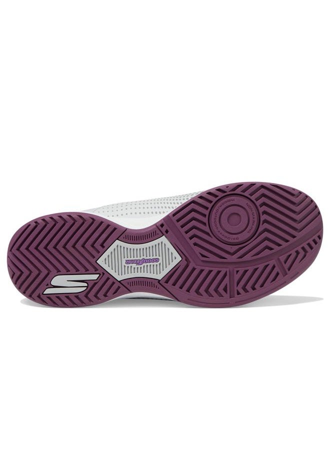 SKECHERS Women's Viper Court Reload Hands Free Slip-ins Sneaker, Gray/Purple, 38.5 EU - Image 3