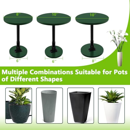 Axcoix Adjustable Height Plant Risers for Inside Pots 1221 Planter Inserts for Large Pots Planter Lift Insert for Tall Square Round Taper Planters 6 8 10 Base or Top - Image 3