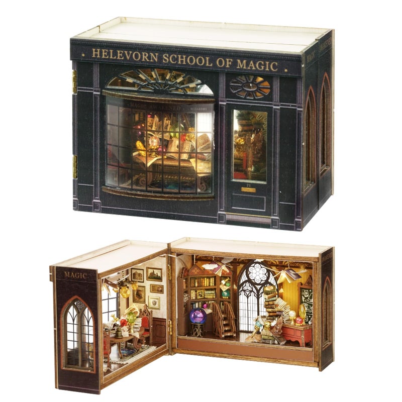Spilay DIY Miniature Dollhouse Kit with Wooden Furniture, and LED DIY Dollhouse Kit, Handmade Crafts, Birthday, Christmas and Valentine's Day Gifts Magic House Series - Image 1