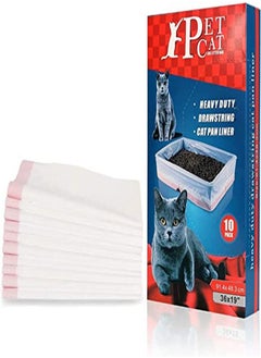 Cat Litter Box Liners, Jumbo Drawstring Extra Durable heavy Duty Litter Box Liners, ExtraThick Kitty Litter Box Bag, Compostable Litter Box Liner 31inX17in 10Pcs