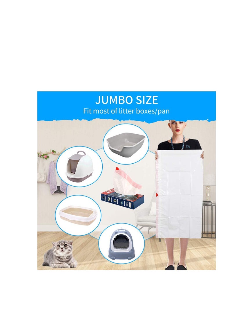SYOSI - Cat Litter Box Liners, Jumbo Drawstring Extra Durable heavy Duty Litter Box Liners, ExtraThick Kitty Litter Box Bag, Compostable Litter Box Liner 31inX17in 10Pcs - Image 1