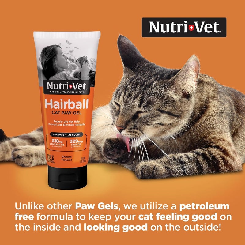 nutri vet Nutri-Vet Hairball Cat Paw-Gel - Chicken Flavor, 3oz - Image 3
