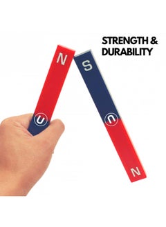 3 Inch Educational Alnico Bar Magnet with North South Identified for Student Teachers Science Education, 2 Pack
