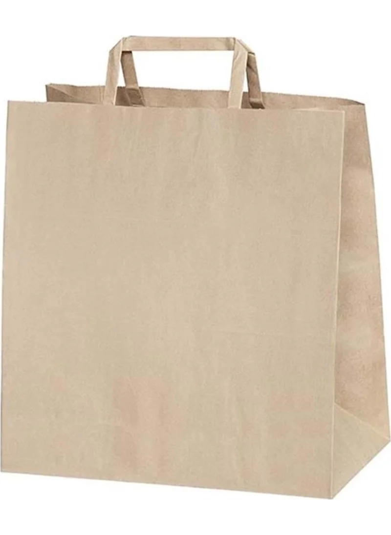 Ambalaj Pazarı Packaging Market Flat Handle Kraft Paper Bag 32X21X25 cm - 250'S