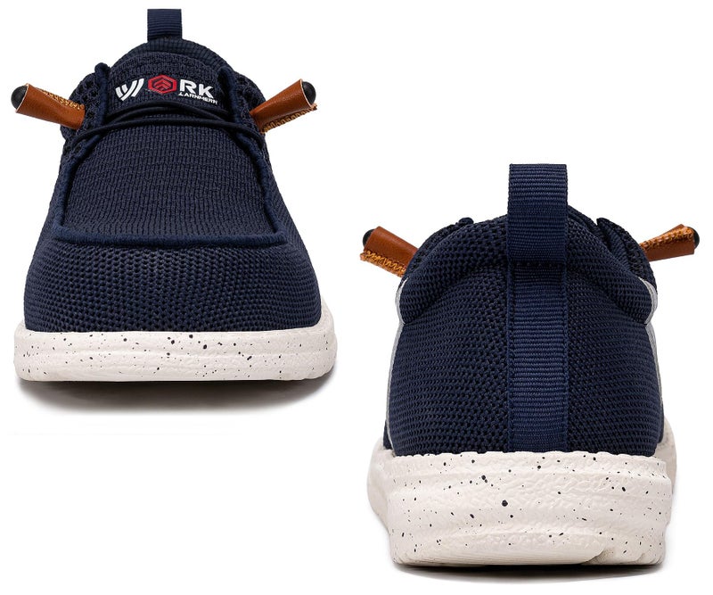 LARNMERN Slip On Steel Toe Loafers Women Work Safety Shoes Lightweight Comfortable Walking Sneakers(8.5 Women, Navy Blue) - Image 3