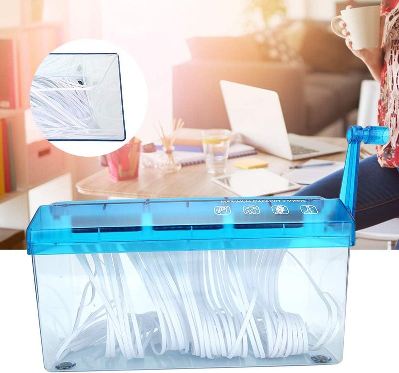 Hand Shredder MINI Desktop, Easy and Fast Shredding A4, Nonslip Base, 4mm Paper Shredding, Small Size for Easy Storage, Strict Quality Control, First Class Confidentiality Manual - Image 1