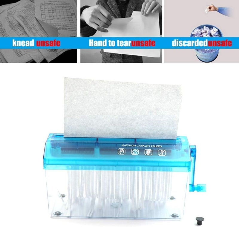 Hand Shredder MINI Desktop, Easy and Fast Shredding A4, Nonslip Base, 4mm Paper Shredding, Small Size for Easy Storage, Strict Quality Control, First Class Confidentiality Manual - Image 4