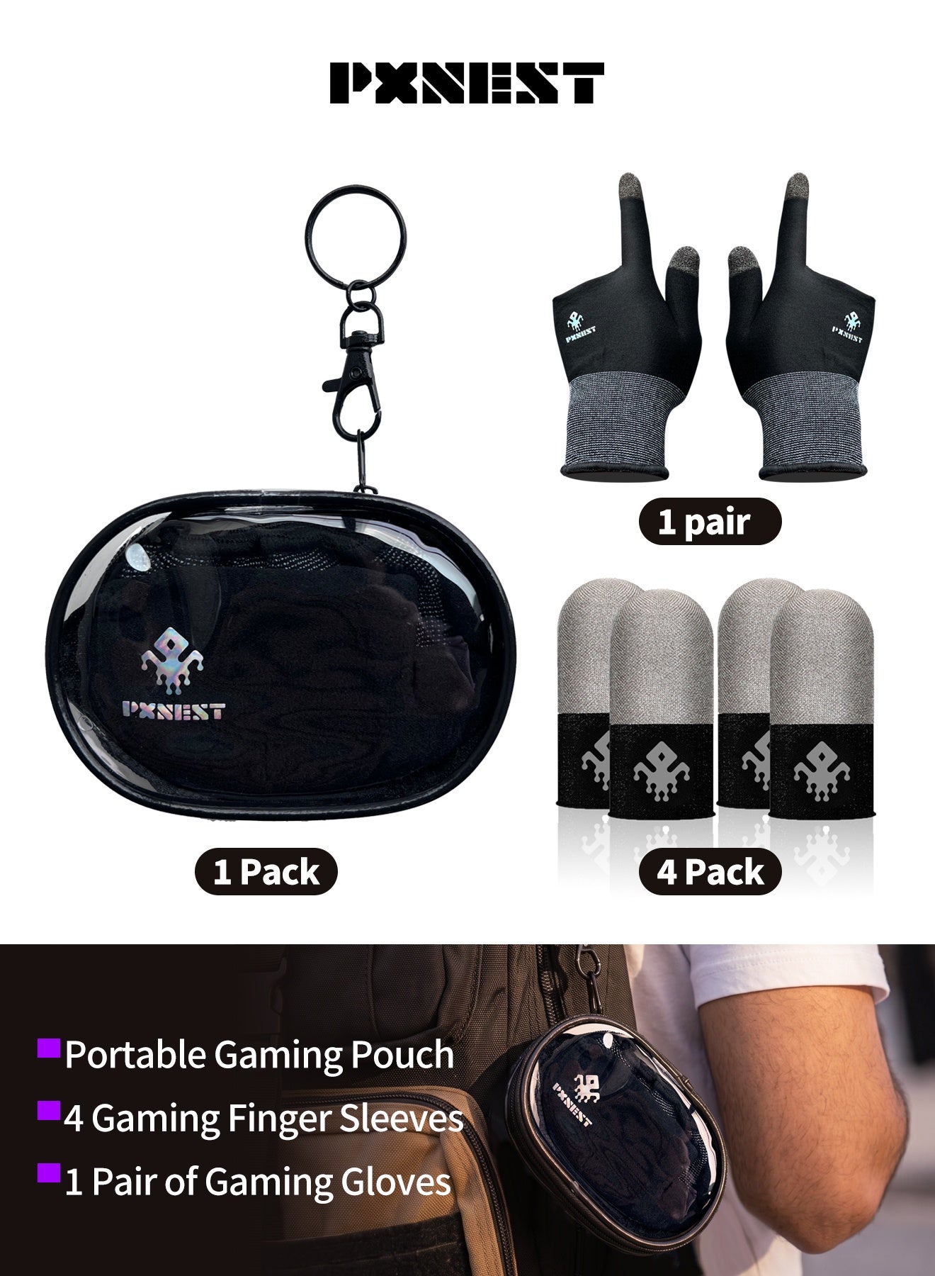 Pxnest Pxnest Gaming Finger Sleeves Gloves Set Z33943349C8C6814574DDZ