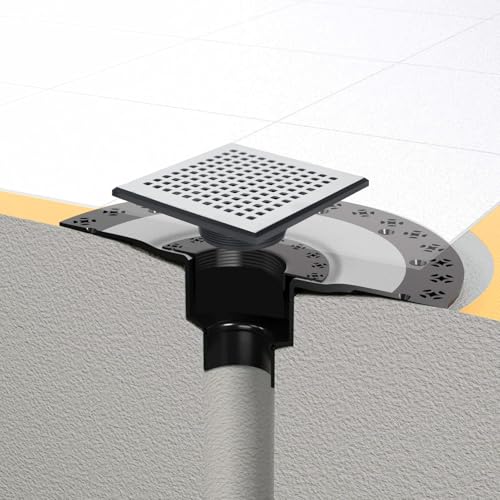 Uni-Green Shower Drain Kit 6” Compatible with Schluter Shower Pan with Flange for 2” Pipe,Replacement for Schluter Shower Kit, Mission Style Square Shower Floor Drain SS304 Grate and ABS Material - Image 5