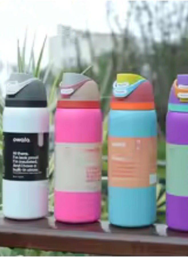 Owala - FreeSip Insulated Stainless Steel Water Bottle With Straw For Sports Travel And School BPA Free Sports Water Bottle(Pink 32OZ) - Image 1