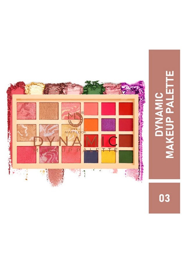 Dynamic Makeup Palette | Highly Pigmented 12 Eyeshadow With 9 Baked Highlighter | Water Proof And Smudge Free | Non-Messy | Creamy And Powder Formula | Multi-Purpose Use Palette | 23G Multicolor - 03