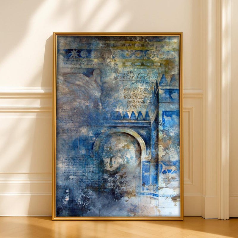 Marktna One canvas print of the Ishtar Gate design with a hollow frame, measuring (60×90) - Image 1
