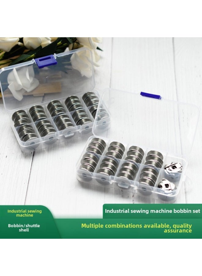 Generic - Industrial Flat Car Sewing Machine Bobbin Electric Computer Car Bobbin Bobbin Bobbin Bobbin Sleeve Thread Core Sleeve Bottom Line Tool Box Accessories-Color:Boxed/2 Bobbins +24 Bobbins-Model:No Specifications - Image 1