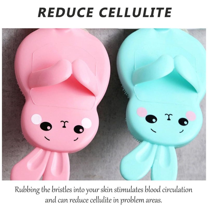 Light Blue Silicone Bath Brush With Soft Bristles For Gentle Body Scrub And Washing Care - Image 2
