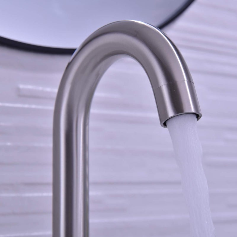 TRUSTMI 2-Handle 8 inch Widespread Brass Bathroom Sink Faucet with Pop Up Drain Assembly and cUPC Water Supply Hoses, Brushed Nickel - Image 4