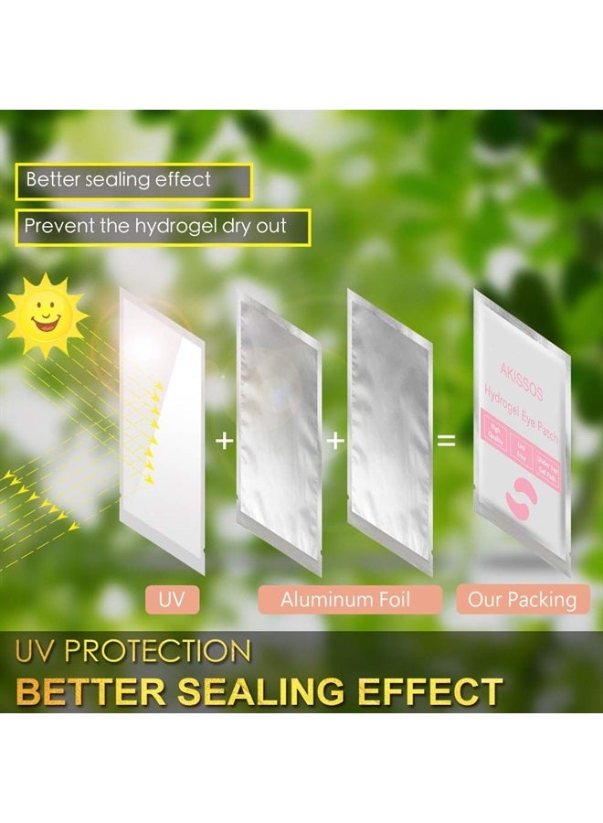 Hydrogel Eye Patch Eyelash Extension Supplies - Akissos 100 PCS Lash Extension Supplies Lift Tint Under Eye Pads Undereye Gel Patches Lint Free Professional Individual DIY Beauty Tool - 3nd Gen