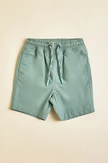 أر أند بي Solid Shorts with Drawstring Waist