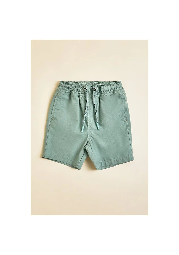 أر أند بي Solid Shorts with Drawstring Waist