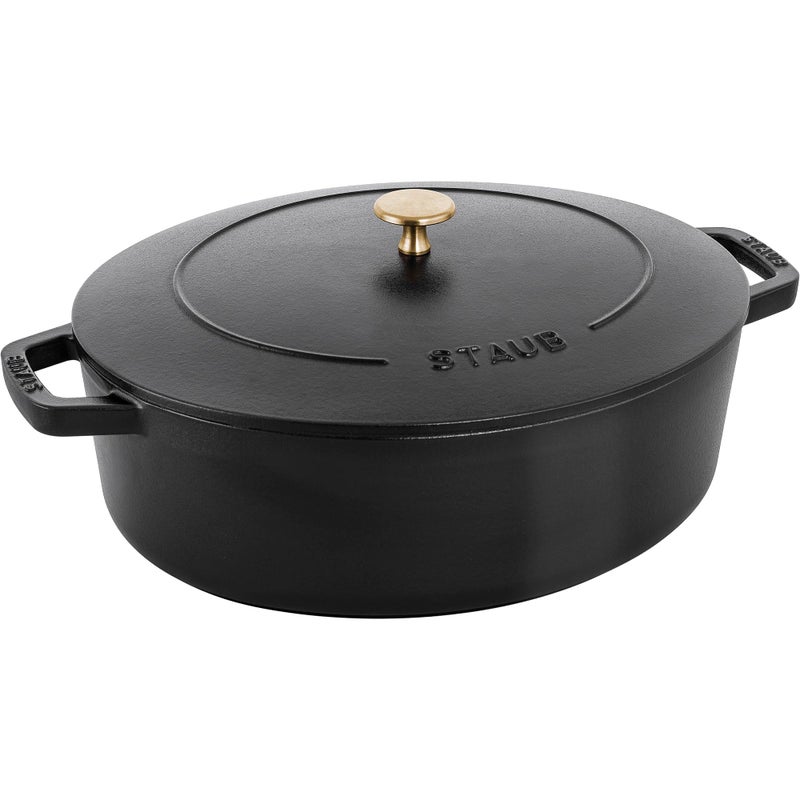 Staub Cast Iron 625qt Shallow Oval Dutch Oven Black - Image 2