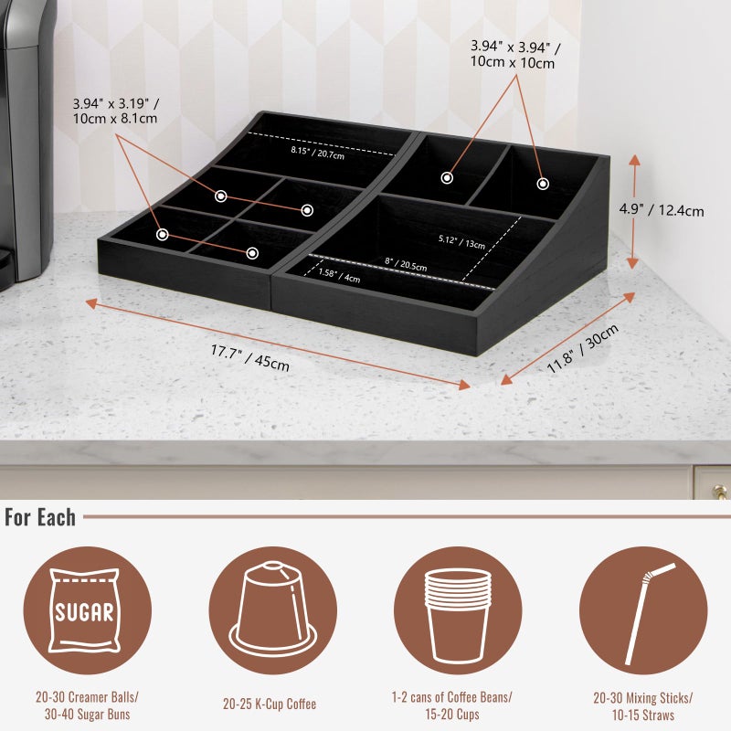 ANBOXIT Coffee Station Organizer for Countertop, Condiment Organizer - Image 5