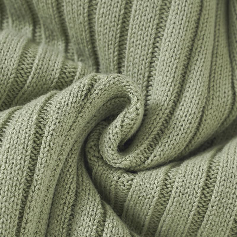 Neiwech Baby Boy Girl Romper Newborn Infant Knit Striped Solid Long Sleeve One Piece Jumpsuit Clothes Green Preemie - Image 5