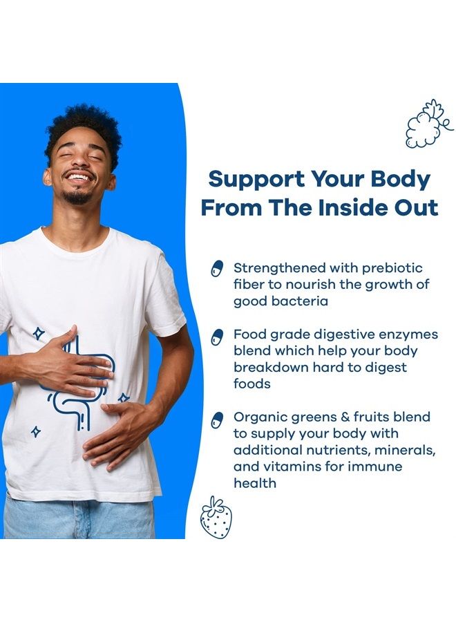 GoBiotix 100 Billion with Probiotics, Prebiotics + Digestive Enzymes Blend - High Potency with 100 Billion CFU - Enhanced with Organic Fruit + Organic Greens Blend - Vegan, Non-GMO - 30 Capsules - Image 4