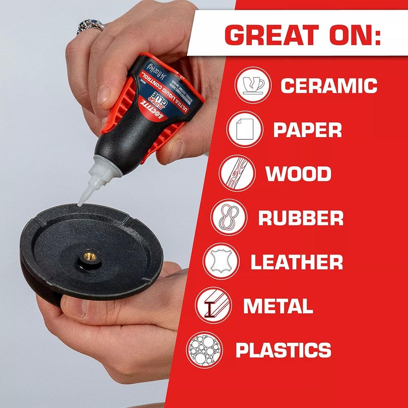 Loctite Super Glue Ultra Liquid Control, 4 Gram Squeeze Bottle, 6 Pack - Clear Superglue for Plastic, Wood, Metal, Crafts, & Repair - Image 4